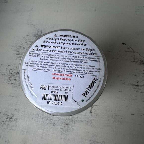Pier 1 Imports 3”x8” Candle Unscented - Picture 3 of 4